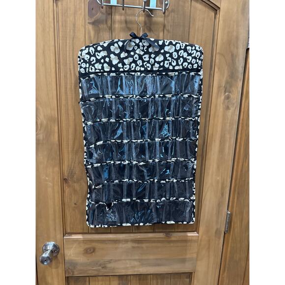 Leopard Print Hanging Jewelry Holder 16”across and 29” Hanging 66 Slots - Picture 1 of 2